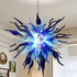 Chihuly Style Blown Glass Chandelier Gradient Blue