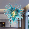 Chihuly Style Blown Glass Chandeliers Blue Color Heart Shape