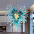 Chihuly Style Blown Glass Chandeliers Blue Color Heart Shape