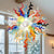 Colorful Rainbow Chihuly Style Blown Glass Chandelier