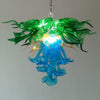 Murano Blown Glass Chandelier Three Layers Blue Green And Gold