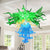 Murano Blown Glass Chandelier Three Layers Blue Green And Gold