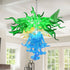 Murano Blown Glass Chandelier Three Layers Blue Green And Gold