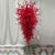 Chihuly Style Murano Blown Glass Chandelier Scarlet Red D36