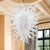 Blown Glass Chandelier Chihuly Style Translucent White Glass