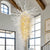 Blown Glass Chandelier Chihuly Style White And Gold