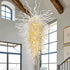 Blown Glass Chandelier Chihuly Style White And Gold D40"XH72"