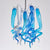 Miniature Designed Murano Glass Chandelier Blue And White Pendant