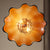 Murano Glass Wall Plates Vivid Orange Black Rim LED D12inches