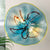 Murano Glass Wall Plates Aqua Color With Ink Pattern LED D12inches