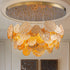Elegant Cascading Chandelier in Gold Leaf – Modern Luxury Ceiling Light