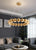 Modern Chandelier LED Golden Lanterns Metal Acrylic Suspension Lighting