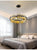 Modern Chandelier Matte Copper Ring Lampshade LED Strip Lighting Fixture