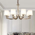 Modern chandelier Nordic Style Silver Iron Frosted Glass