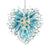 Blown Glass Chandeliers Chihuly Style Navy Blue Pendant Lighting Fixtures