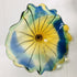 Hand Blown Murano Glass Wall Plates Yellow And Blue D12Inches