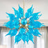 Sputnik Style Blown Glass Chandelier LED Blue Pendant Light