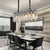 Modern Oval Black Metal Frame With Glass Chandelier For Dining Table