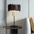Modern Table Lamp Black Matte Steel Crystal Pendants Marble Base Producer In China