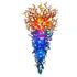 Giant Chihuly Style Blown Glass Chandelier Multi Colors Inverted Cone Shape