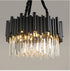 Modern Chandelier Black Metal Paint Crystal Pendants