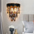 Modern Black Metal And Crystal LED Wall Mount Wall Sconce