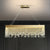 Modern Chandelier Matte Gold Rectangle Frame Crystal Pendants