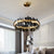Modern Chandelier Matte Gold Or Copper Ring Lampshade LED Strip Lighting Fixture for bedroom