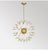 Star Burst Modern Chandelier Golden Metal Crystal Glass LED Bulbs-Hanging Light
