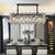 Modern Oval Black Metal Frame With Glass Chandelier For Kitchen Island