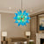 Sputnik Style Blown Glass Chandelier LED Blue Pendant Light For Dining Room