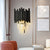 Modern Black Matte Steel Crystal Pendants  Wall Lamps  For Living Room
