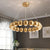 Modern Chandelier LED Golden Lanterns Metal Acrylic Decorative Lighting For Bedroom