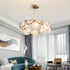 Modern Chandelier Matte Gold Frame Round Glass Plate