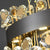 Modern Chandelier Crystal Diamond Glass With Golden Metal LED Lights For Decor