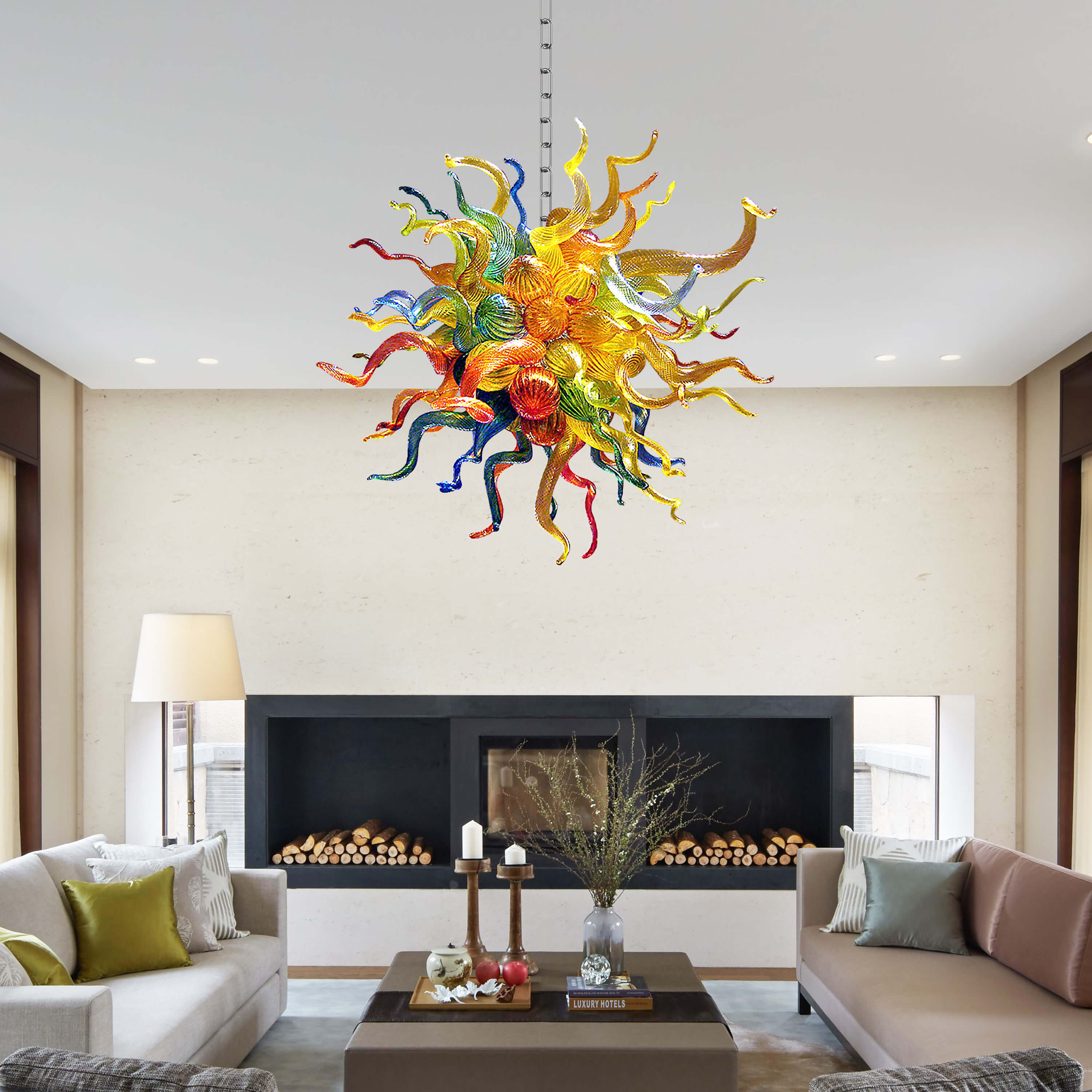 N Glass Chandelier Chihuly Style