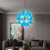 Sputnik Style Blown Glass Chandelier LED Blue Pendant Light For Lounge