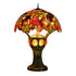 Vintage Table Lamp Tiffany Style Stained Glass Leaves Pattern