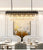 Luxury Modern Chandelier Oval Shape Black Matte Tied Crystal Pendants Hanging Lighting Fixture