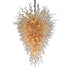 Blown Glass Chandelier Chihuly Style Electroplating Amber Golden