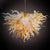 Blown Glass Chandelier Chihuly Style Amber and Clear