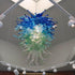 Blown Glass Chandelier Chihuly Style Green Blue Clear Colors
