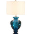 Table Lamps Blue Glass  Pottery Barn Base Fabric Lampshade