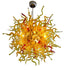 Blown Glass Chandelier Golden And Red Chihuly Style