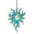 Blown Glass Chandelier Light Blue Chihuly Style Art Decor