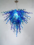 Blown Glass Chandelier Blue Chihuly Style Art Decor