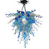 Blown Glass Chandelier Blue And Clear Glass