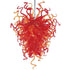 Fire Flaming Hand Blown Glass Chandelier Chihuly Style Red Color