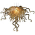 Golden Dawn Chihuly Style Blown Glass Chandelier Clear And Golden Color