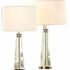 Contemporary Table Lamp Crystal In Chrome Or Gold With Linen Shade